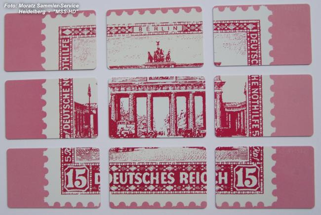 Brandenburger Tor-Telefonkarten ausgebreitet (Rückseite)